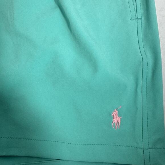 Polo Ralph Lauren Men's Small Green Solid Polo Swim Trunks - Picture 3 of 9